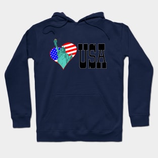 Statue of Liberty in the heart and USA Hoodie